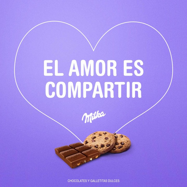 golosinas de Milka con mensaje de amor